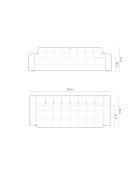 Yohan Sofa aus Strukturstoff 4 Sitze hellgrau - 227x90x72 cm