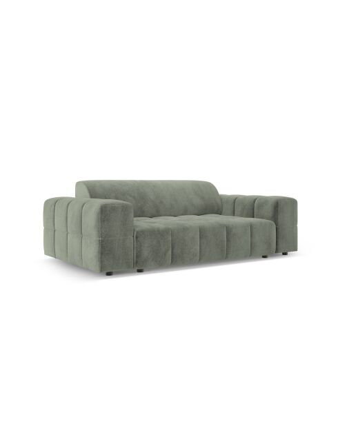Canapé Luc en tissu structurel 2 places vert olive foncé - 178x99x77 cm