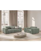 Luc Sofa aus Strukturstoff 2-Sitzer in dunklem Olivgrün - 178x99x77 cm