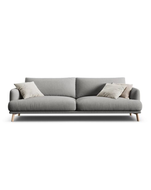 Margot-bank in structuurstof, 4 stoelen, essenmix - 230x95x75 cm