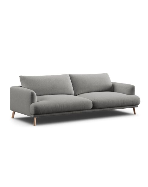 Margot-bank in structuurstof, 4 stoelen, essenmix - 230x95x75 cm