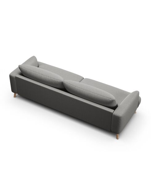Margot-bank in structuurstof, 4 stoelen, essenmix - 230x95x75 cm