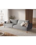 Sofa Margot aus Strukturstoff für 4 Sitze, Eschenmix - 230x95x75 cm