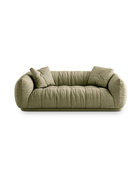 Canapé Julia en tissu structurel 2 places olive - 200x100x68 cm