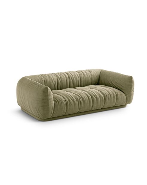 Canapé Julia en tissu structurel 2 places olive - 200x100x68 cm