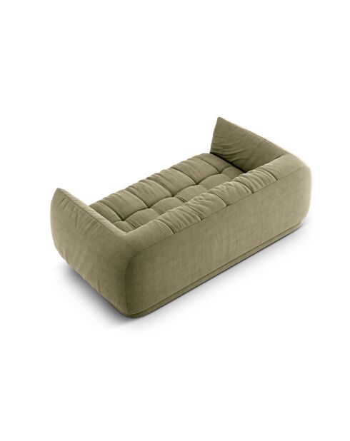 Canapé Julia en tissu structurel 2 places olive - 200x100x68 cm