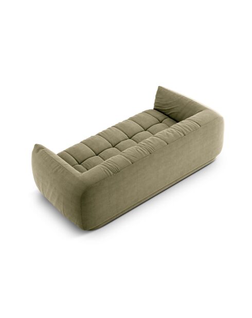 Sofa Julia aus Strukturstoff 3 Sitze oliv - 225x100x68 cm