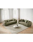 Sofa Julia aus Strukturstoff 3 Sitze oliv - 225x100x68 cm