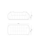 Sofa Julia aus Strukturstoff 3 Sitze oliv - 225x100x68 cm