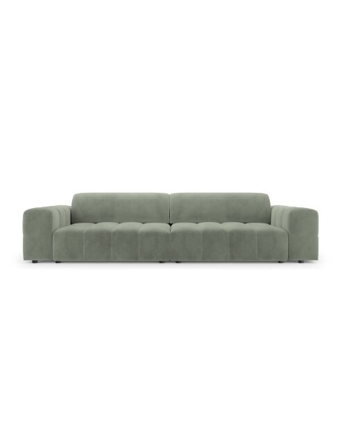 Luc bank in structuurstof 4 stoelen donker olijfgroen - 244x99x77 cm