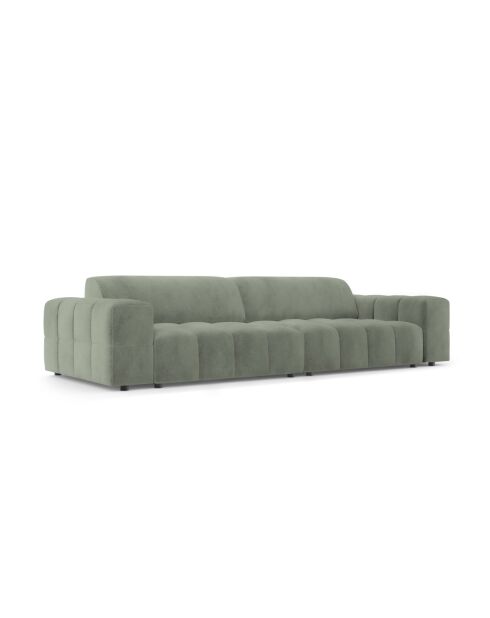 Luc bank in structuurstof 4 stoelen donker olijfgroen - 244x99x77 cm