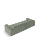 Luc bank in structuurstof 4 stoelen donker olijfgroen - 244x99x77 cm