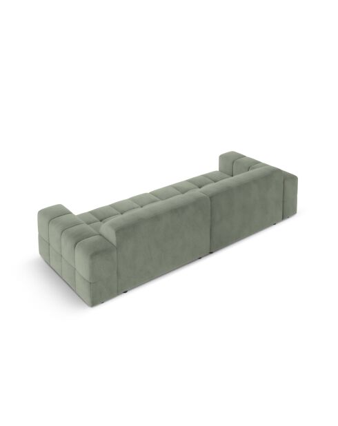 Luc bank in structuurstof 4 stoelen donker olijfgroen - 244x99x77 cm
