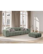 Luc bank in structuurstof 4 stoelen donker olijfgroen - 244x99x77 cm