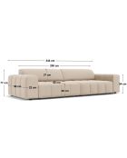 Luc bank in structuurstof 4 stoelen donker olijfgroen - 244x99x77 cm