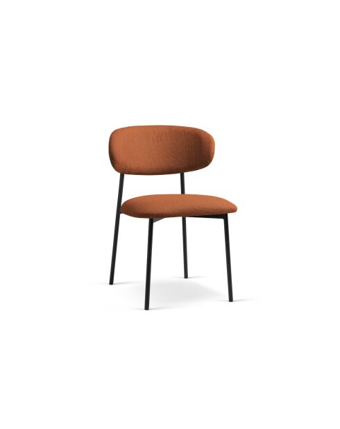 Set di 2 sedie Nina in tessuto strutturato 1 posto mattone - 55 x 52 x 78 cm