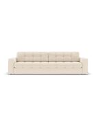 Yohan Sofa aus Strukturstoff 4 Sitze hellbeige - 227x90x72 cm