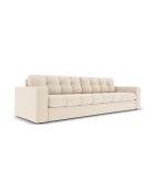 Yohan Sofa aus Strukturstoff 4 Sitze hellbeige - 227x90x72 cm