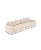 Yohan Sofa aus Strukturstoff 4 Sitze hellbeige - 227x90x72 cm
