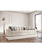 Yohan Sofa aus Strukturstoff 4 Sitze hellbeige - 227x90x72 cm