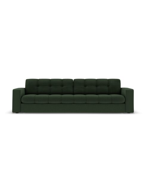Yohan Sofa aus Strukturstoff 4 Sitze dunkelgrün - 227x90x72 cm