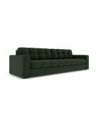 Yohan bank in structuurstof 4 zitplaatsen donkergroen - 227x90x72 cm