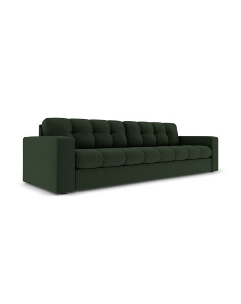 Yohan Sofa aus Strukturstoff 4 Sitze dunkelgrün - 227x90x72 cm