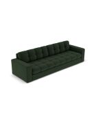 Yohan bank in structuurstof 4 zitplaatsen donkergroen - 227x90x72 cm