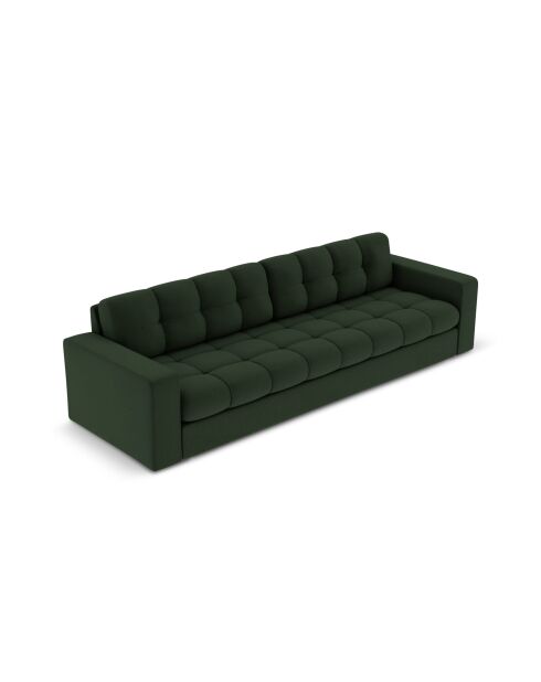 Yohan Sofa aus Strukturstoff 4 Sitze dunkelgrün - 227x90x72 cm