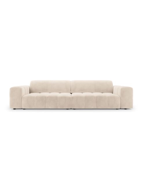 Luc bank in structuurstof 4 zitplaatsen zand - 244x99x77 cm