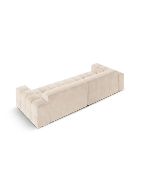 Luc bank in structuurstof 4 zitplaatsen zand - 244x99x77 cm