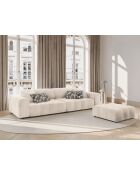Luc Sofa aus Strukturstoff 4 Sitze Sand - 244x99x77 cm