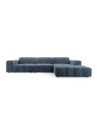 Rechterhoekbank Luc in structuurstof 4 zitplaatsen donkerblauw - 284x163x77 cm