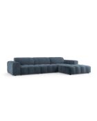 Rechterhoekbank Luc in structuurstof 4 zitplaatsen donkerblauw - 284x163x77 cm