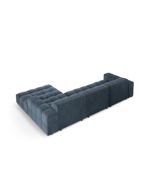 Ecksofa Luc, rechtes, aus Strukturstoff, 4 Sitze, dunkelblau - 284 x 163 x 77 cm