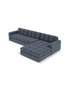 Yohan rechtes Ecksofa aus Strukturstoff 4 Sitze dunkelblau - 236x160x72 cm
