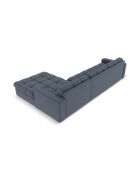 Yohan rechtes Ecksofa aus Strukturstoff 4 Sitze dunkelblau - 236x160x72 cm