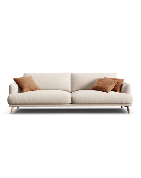 Sofa Margot aus beigem 4-Sitzer-Strukturstoff - 230x95x75 cm