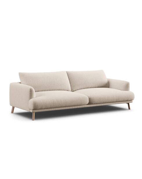 Sofa Margot aus beigem 4-Sitzer-Strukturstoff - 230x95x75 cm