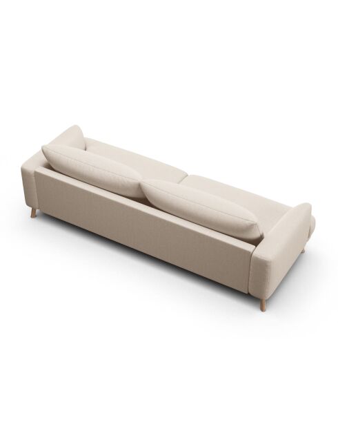 Sofa Margot aus beigem 4-Sitzer-Strukturstoff - 230x95x75 cm