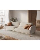Sofa Margot aus beigem 4-Sitzer-Strukturstoff - 230x95x75 cm