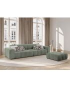 Pouf Luc in tessuto strutturale 1 posto verde oliva scuro - 99x80x40 cm