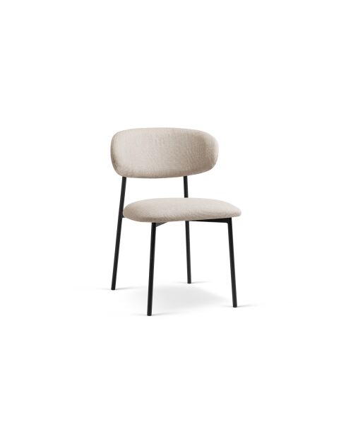 Set aus 2 Nina-Sesseln aus strukturiertem 1-Sitzer-Stoff in Beige — 55 x 52 x 78 cm