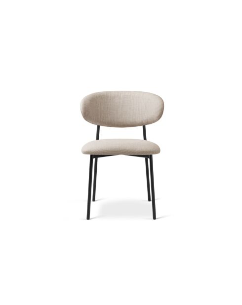 Set aus 2 Nina-Sesseln aus strukturiertem 1-Sitzer-Stoff in Beige — 55 x 52 x 78 cm