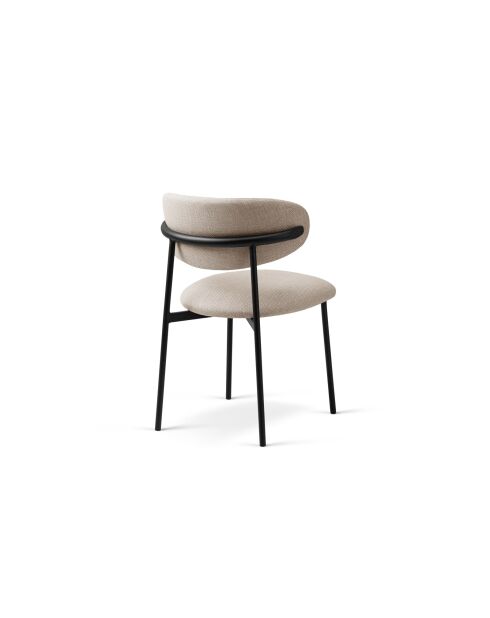 Set aus 2 Nina-Sesseln aus strukturiertem 1-Sitzer-Stoff in Beige — 55 x 52 x 78 cm