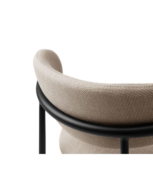 Set aus 2 Nina-Sesseln aus strukturiertem 1-Sitzer-Stoff in Beige — 55 x 52 x 78 cm
