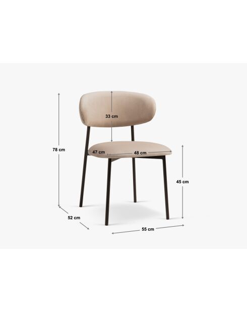 Set aus 2 Nina-Sesseln aus strukturiertem 1-Sitzer-Stoff in Beige — 55 x 52 x 78 cm
