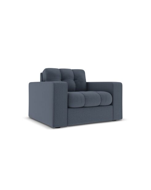 Yohan Sessel aus Strukturstoff 1-Sitzer dunkelblau - 97x90x72 cm