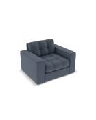 Fauteuil Yohan in structuurstof 1-zits donkerblauw - 97x90x72 cm