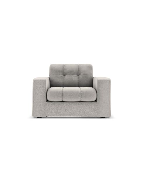 Fauteuil Yohan in structuurstof 1-zits lichtgrijs - 97x90x72 cm